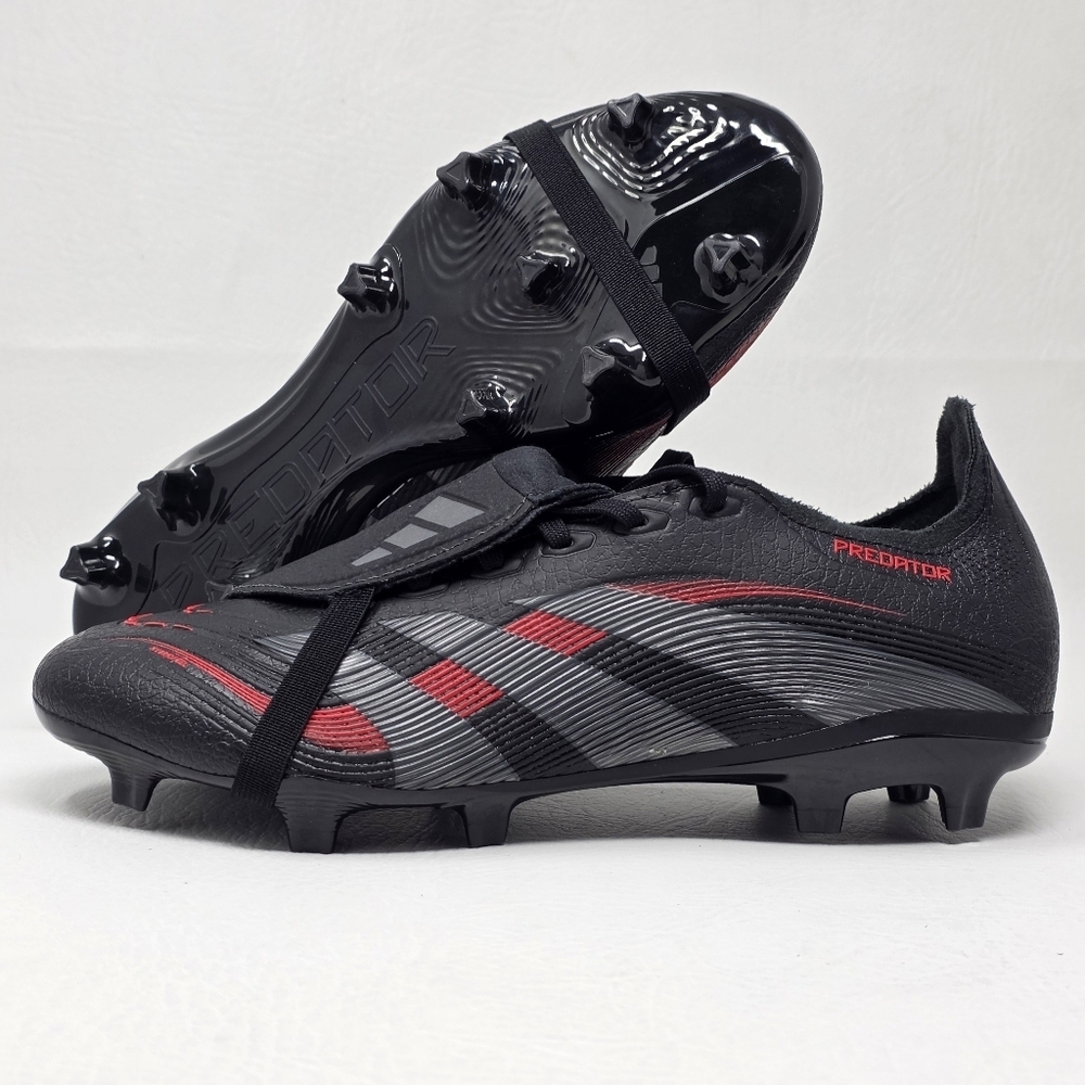 Adidas Predator League FT FG/MG Men's Sz 6.5 Black Red Soccer Cleats ID1322 New